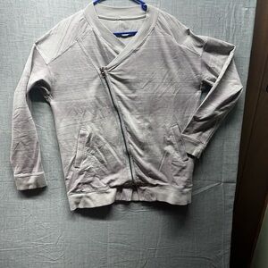 Lululemon Mula Bundle Wrap Jacket asymmetrical zip  color silver spoon size 6